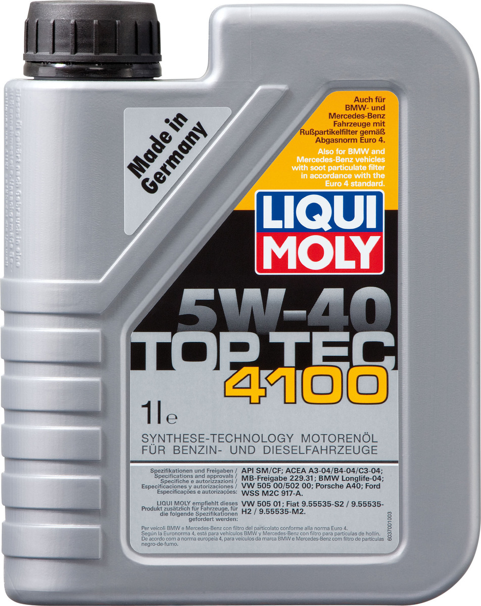 Liqui Moly Top Tec 4100 Συνθετικό Λάδι Αυτοκινήτου 5W-40 1lt